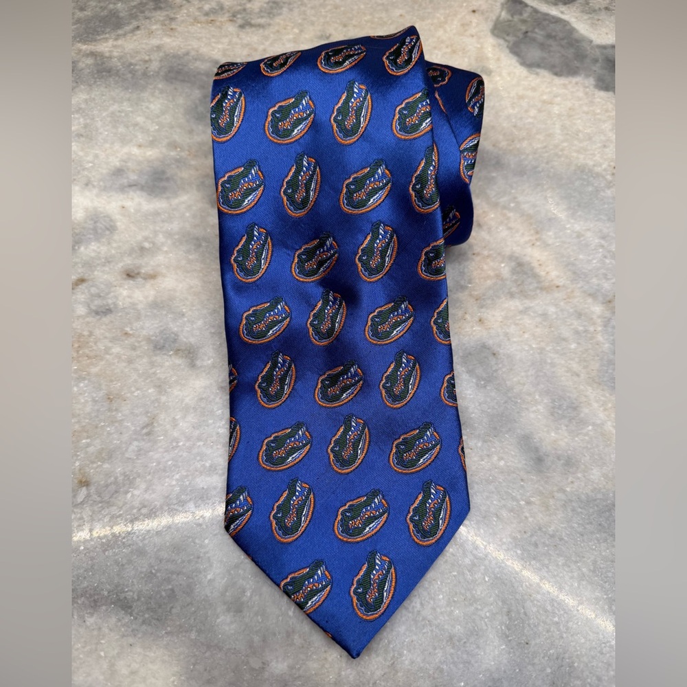 Florida Gators Varsity Vests 100% Silk Handmade Tie UF EUC